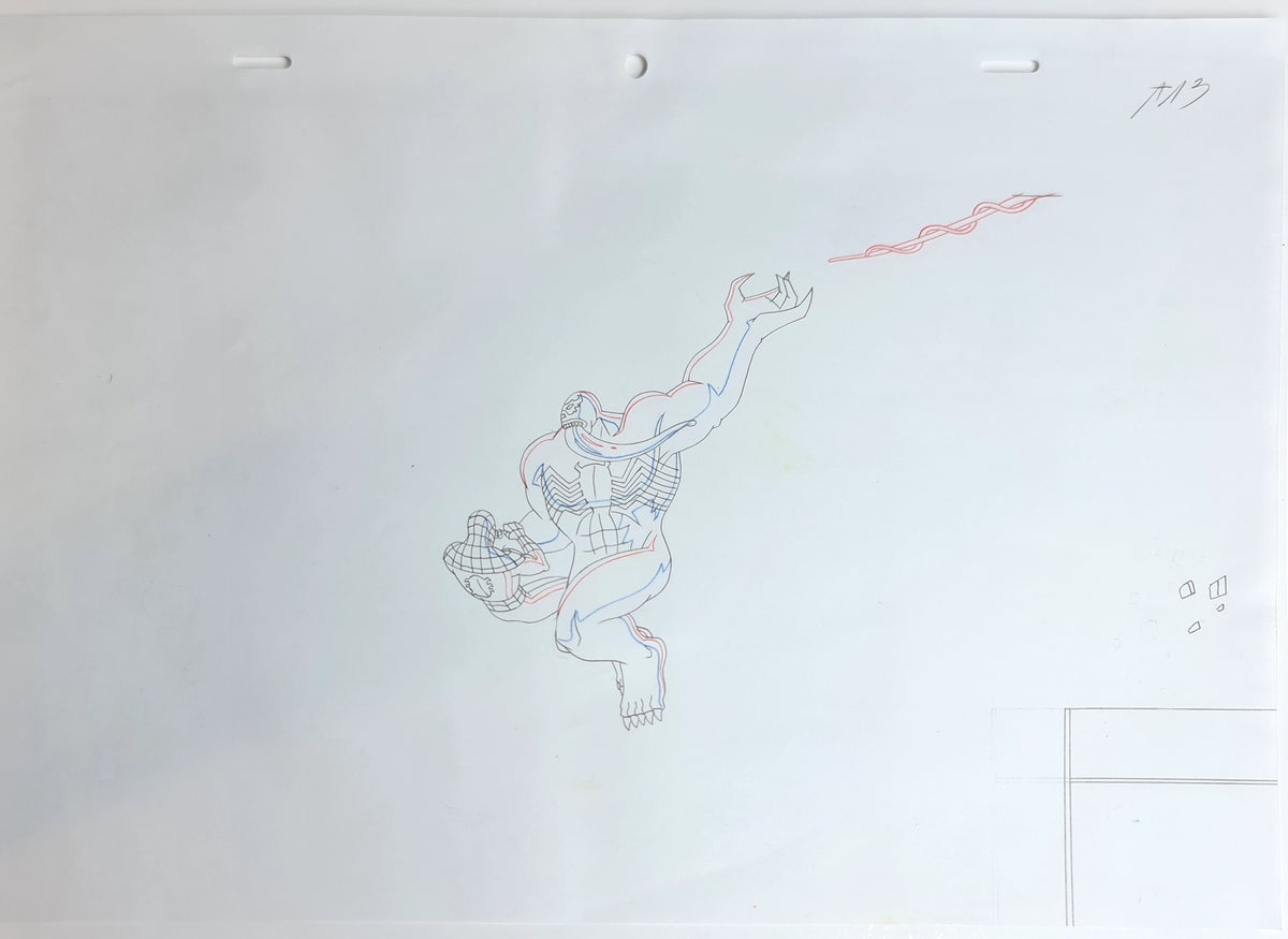 Marvel Ultimate Spiderman Production Animation Cel Drawing: Venom - 2014