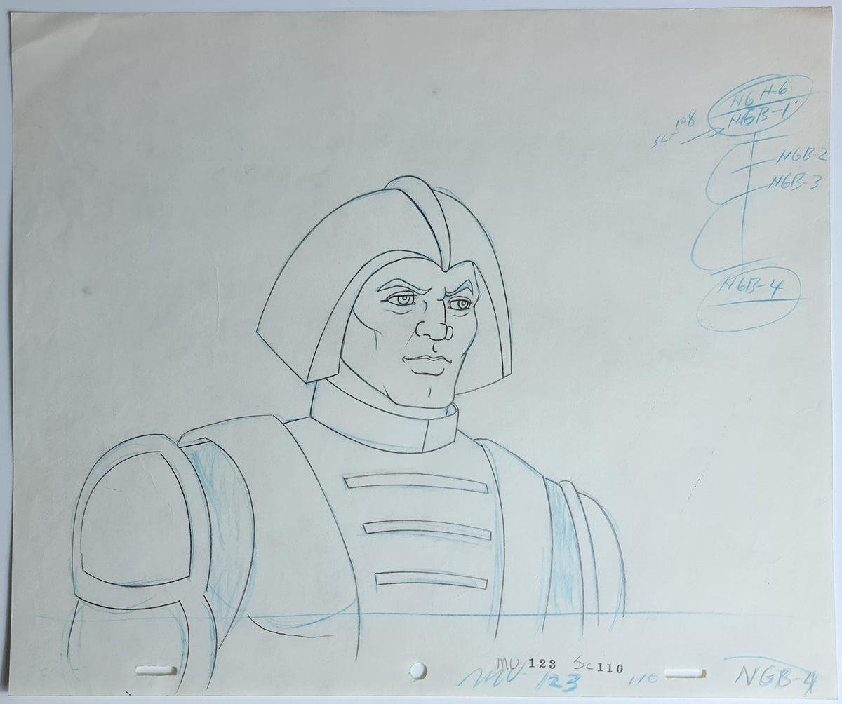 He-Man MOTU Animation Production Cel Drawing: Man at Arms - 2366