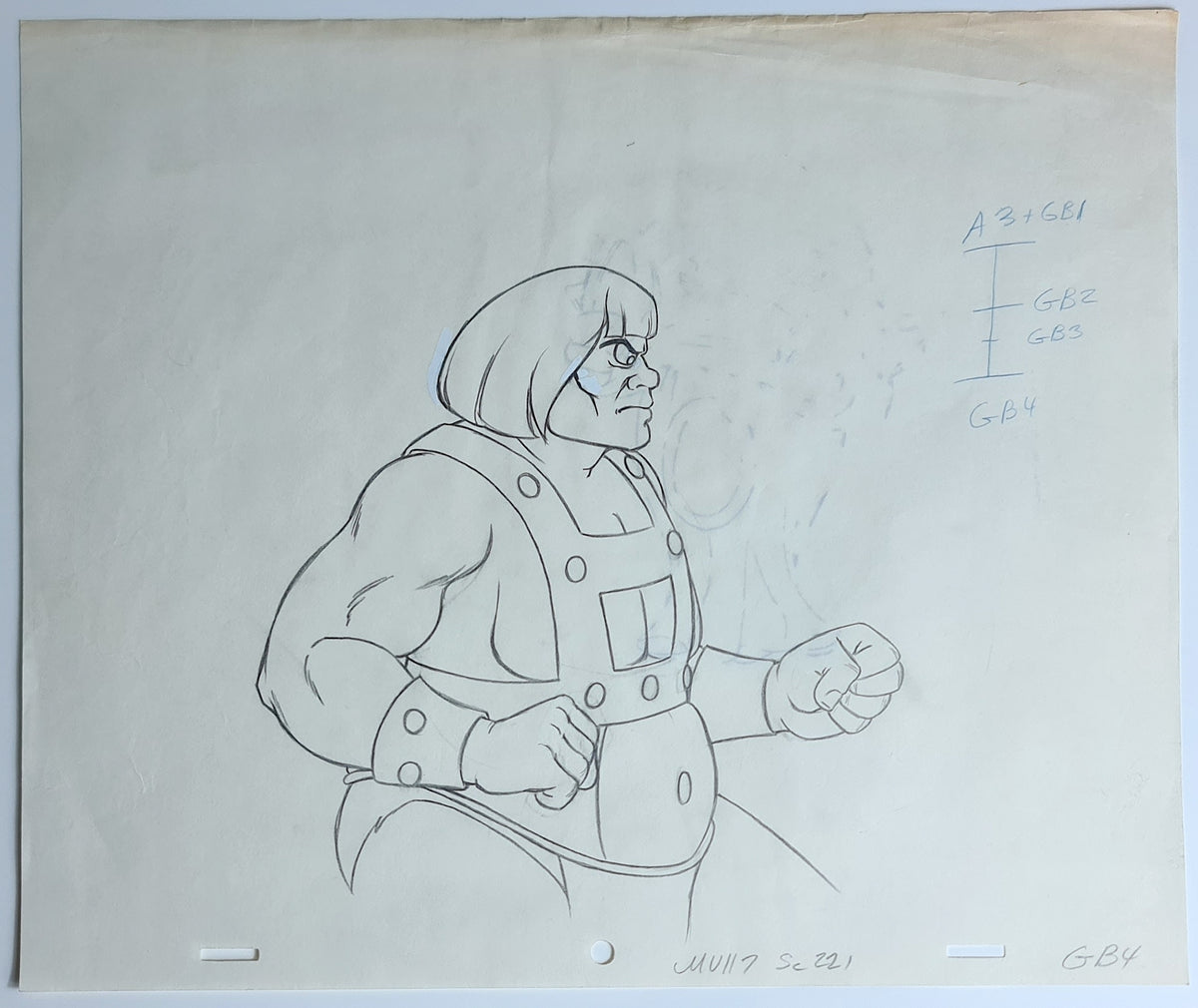 He-Man MOTU Animation Production Cel Drawing - 2373