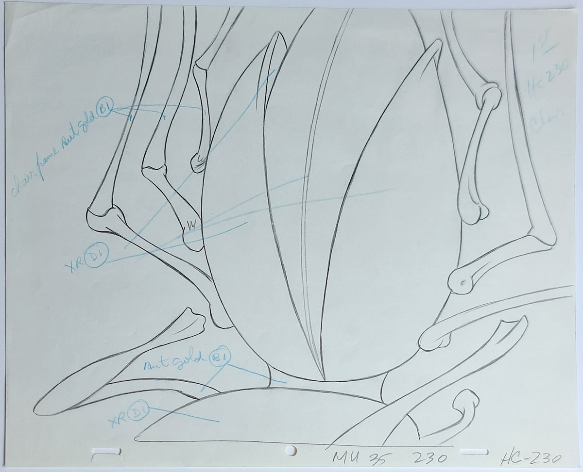 He-Man MOTU Animation Production Cel Drawing: Throne - 2454