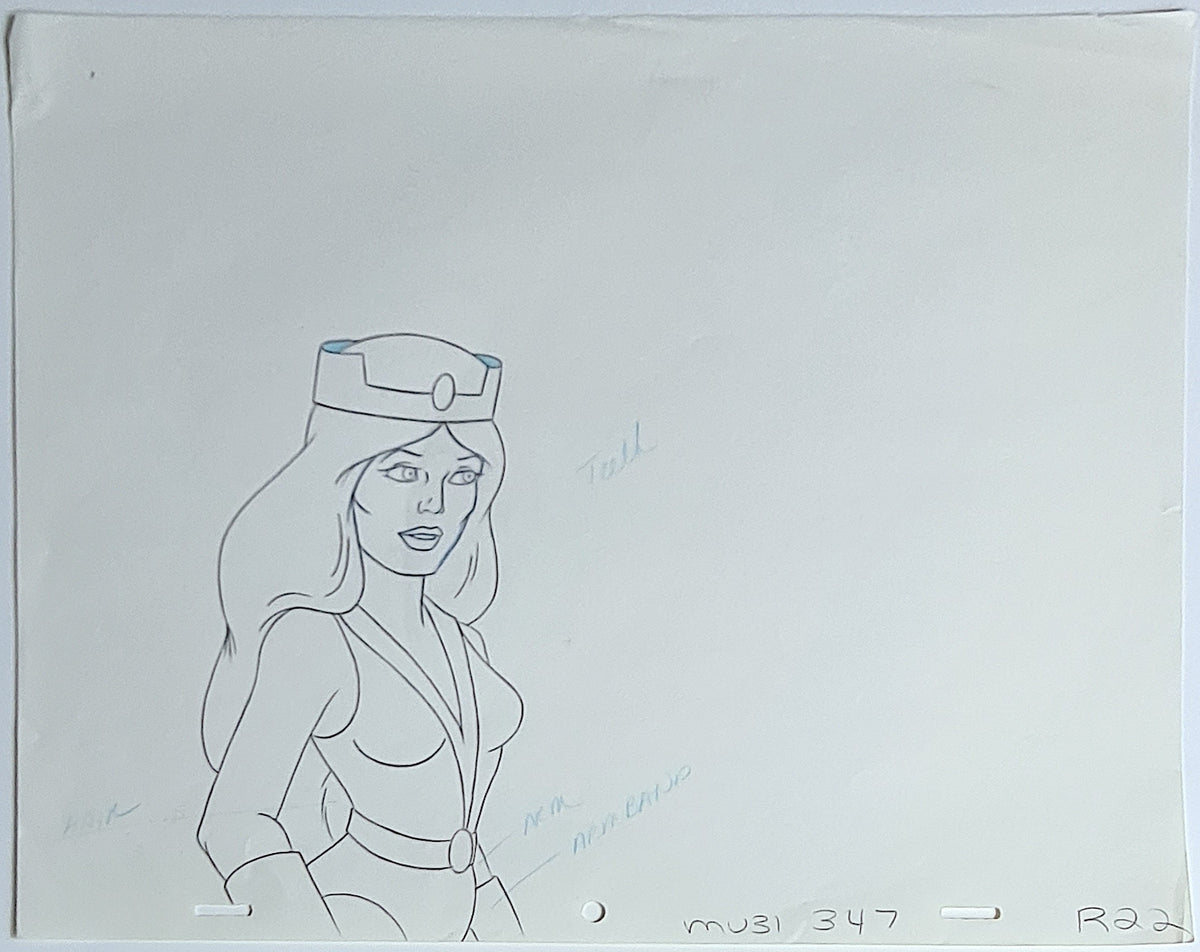 He-Man MOTU Animation Production Cel Drawing: Princess Rhea- 2457