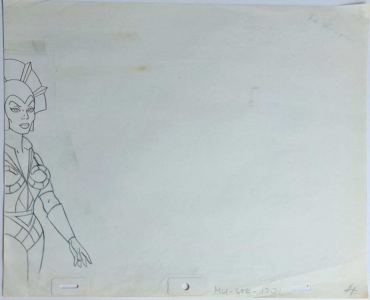 He-Man MOTU Animation Production Cel Drawing: Evil Lyn- 2468